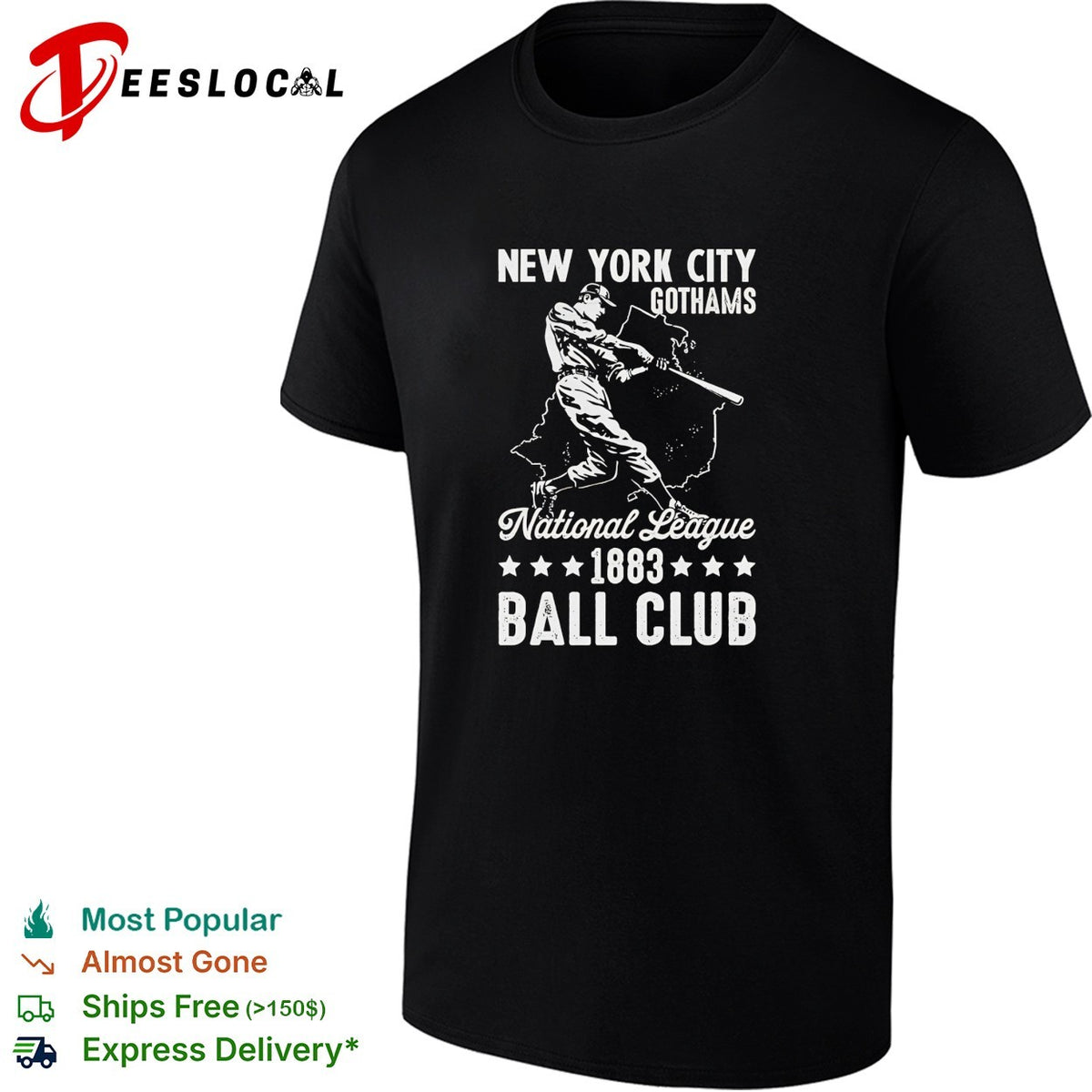 New York City Gothams 1883 National League Ball Club Baseball Player Sport shirt
