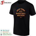 New York City basketball and pizza Local Hoops typography shirt
