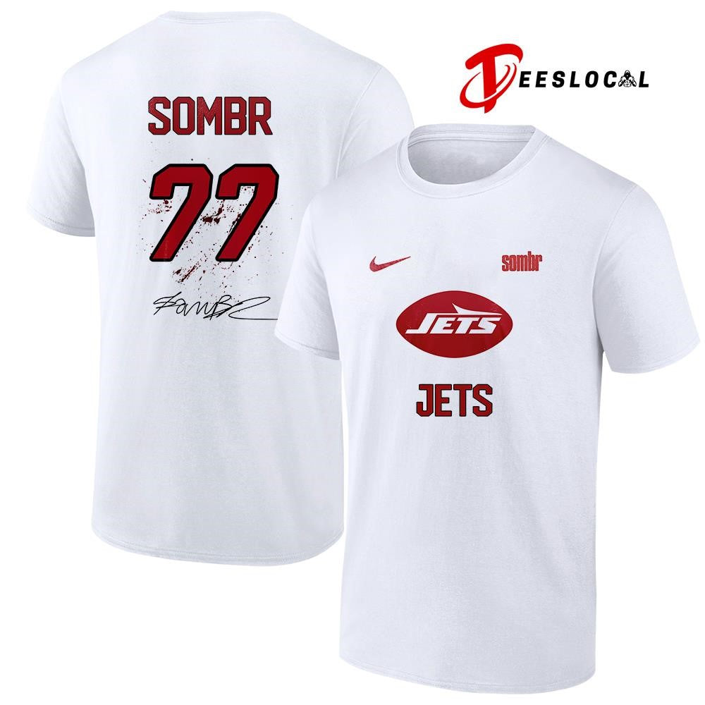 New York Jets X Sombr The Late Nights and Young Romance tour signature name and number shirt