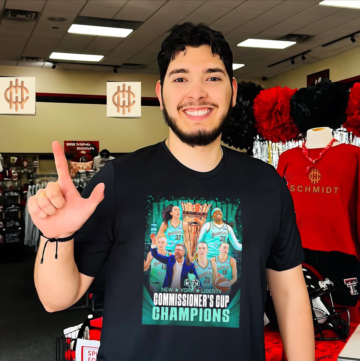 New York Liberty Commissioner’s Cup Champions 2026 player collage shirt