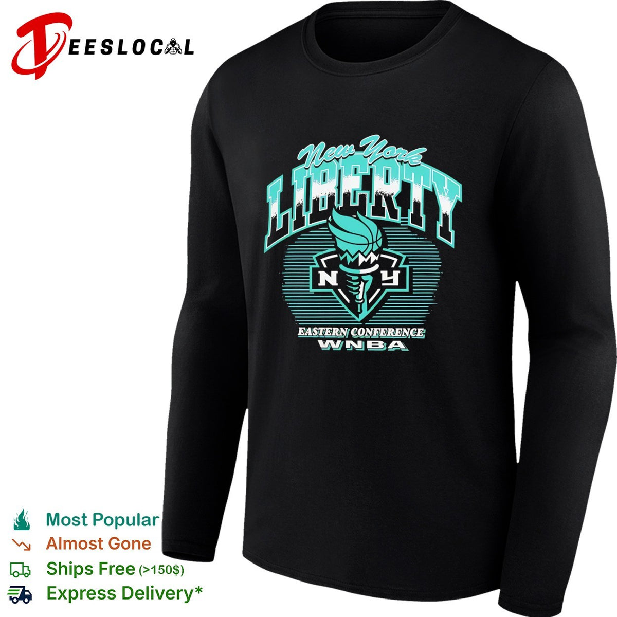 New York Liberty Eastern Conference WNBA torch and basketball logo shirt