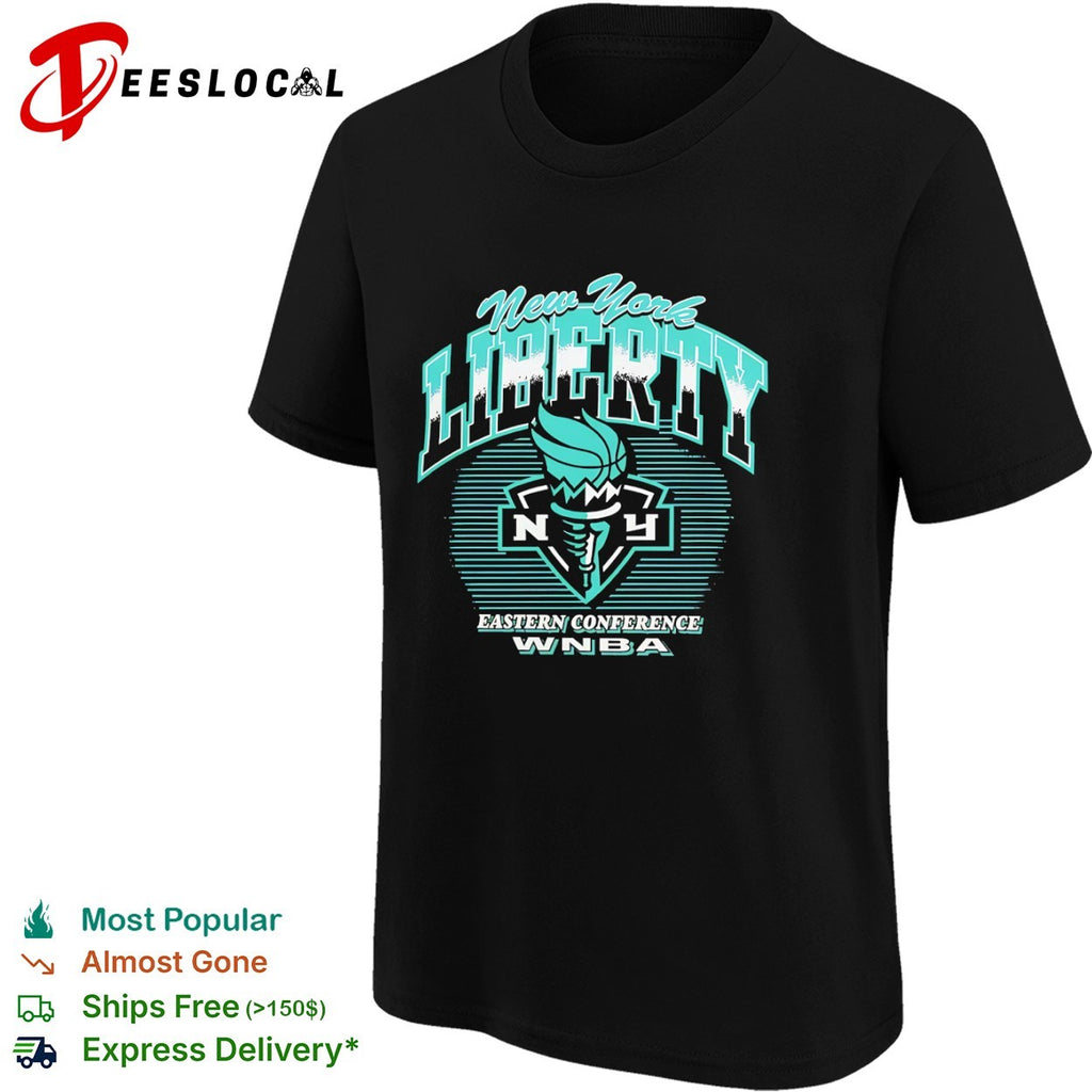 New York Liberty Eastern Conference WNBA torch and basketball logo shirt