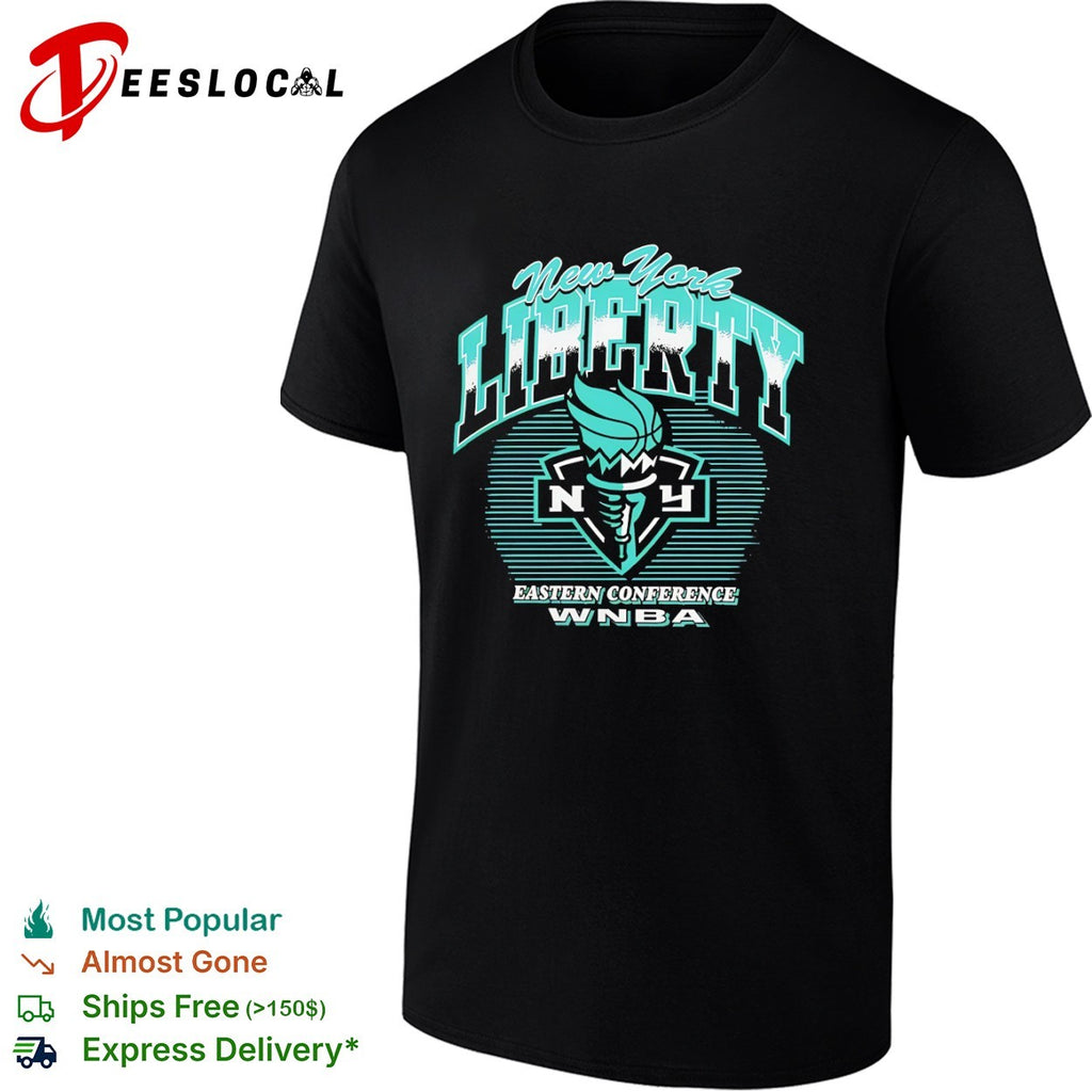 New York Liberty Eastern Conference WNBA torch and basketball logo shirt