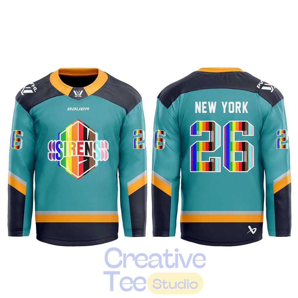 New York Sirens Pride Month 2026 Custom Hockey Jersey