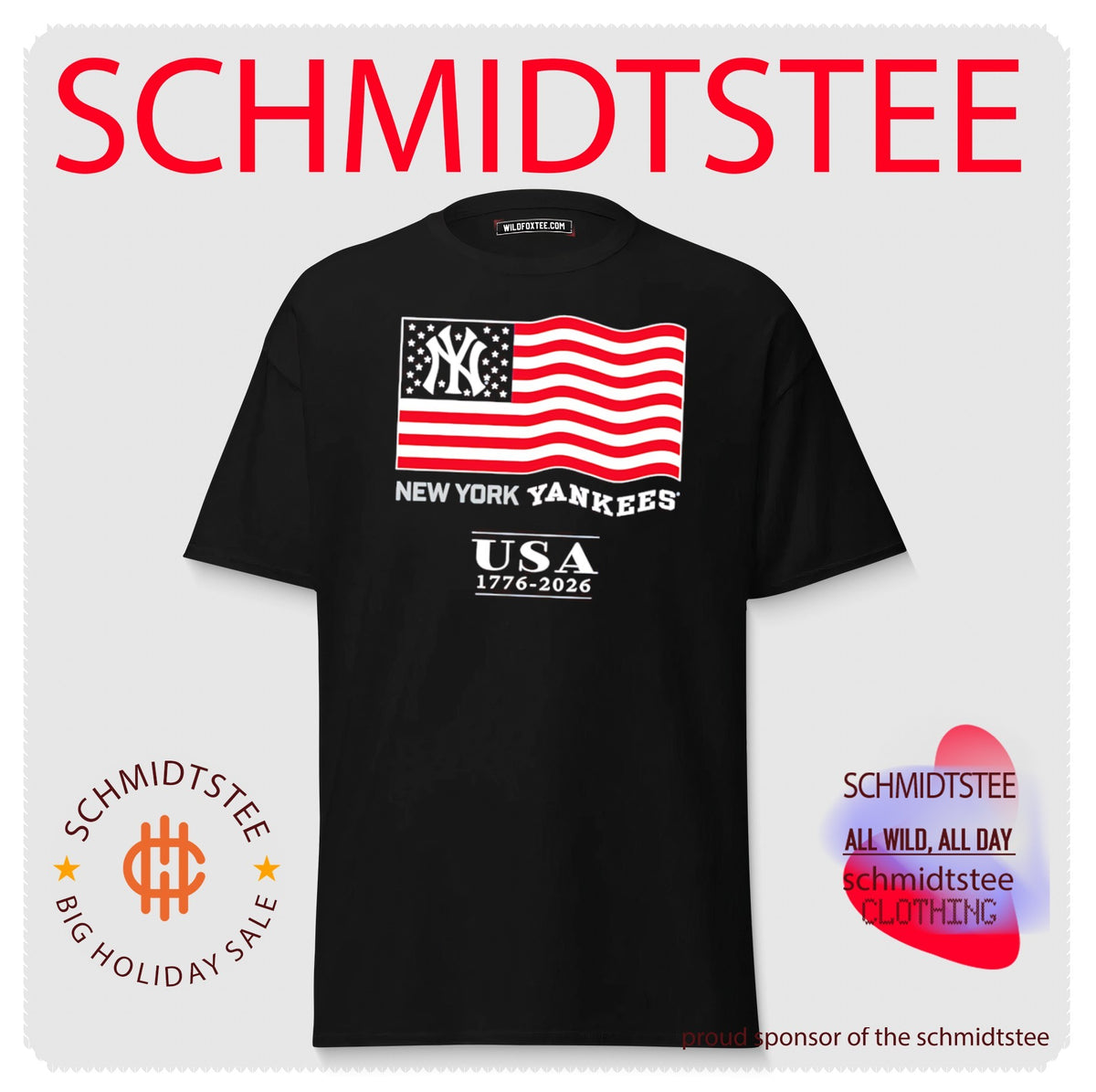 New York Yankees USA 1776-2026 American Flag 4th of July shirt