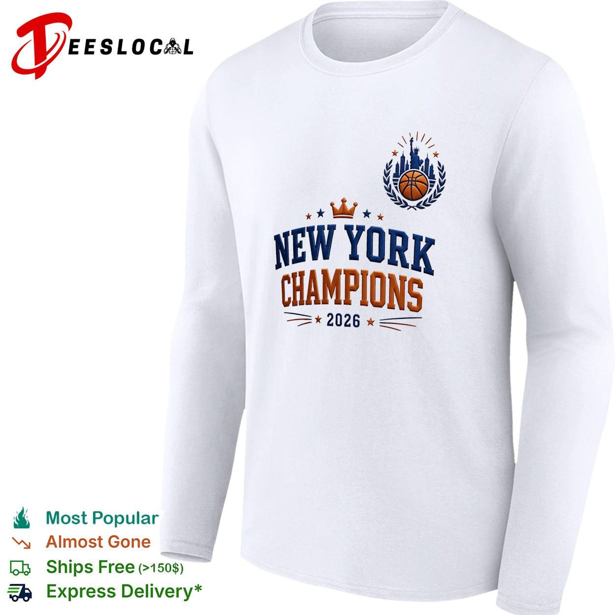 New York champions 2026 crown baseball shirt