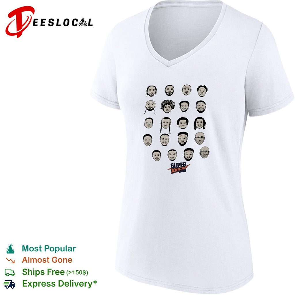 New York super Knicks full team faces caricature shirt