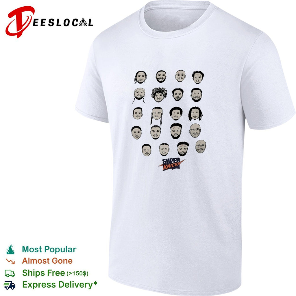 New York super Knicks full team faces caricature shirt