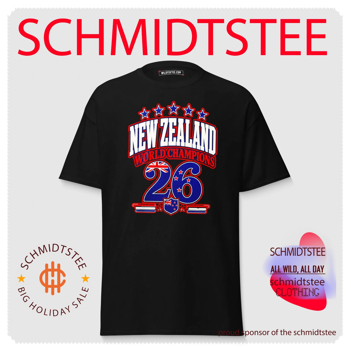 New Zealand 2026 World Champions flag shirt