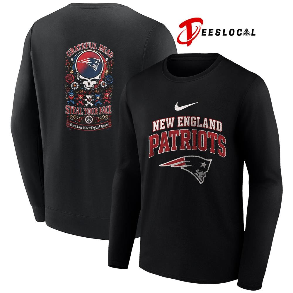 NewEnglandPatriotsxGratefulDeadstealyourfacepeacelovelogoshirt