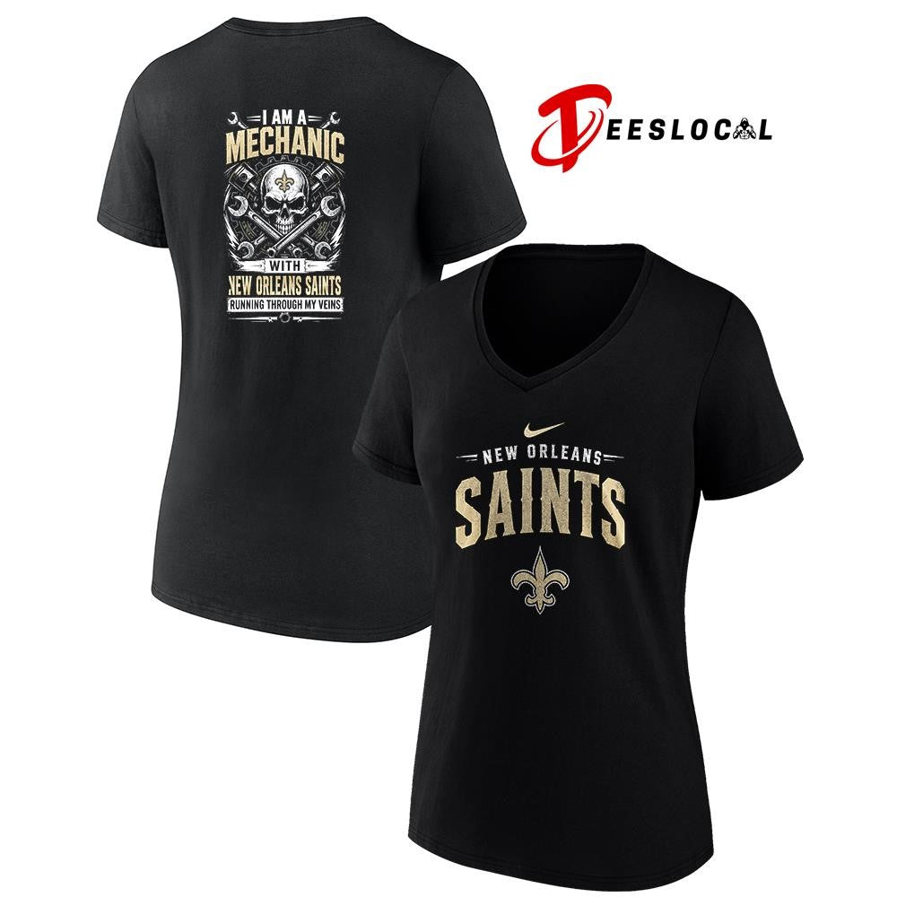 NewOrleansSaintsIamamechanicrunningthroughmyveinsskeletonshirt