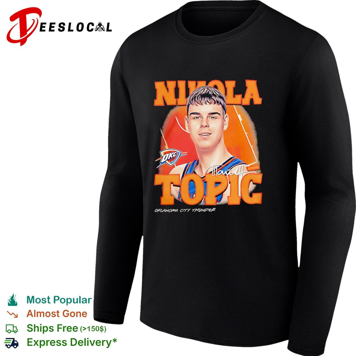 Nikola Topic Oklahoma City Thunder NBA Basketball shirt