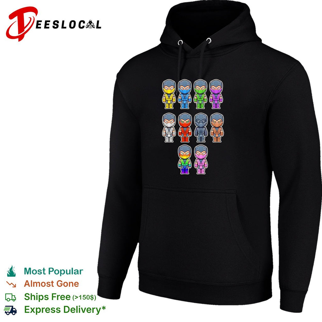 Ninja Kombat ninjas from Mortal Kombat in chibi style shirt