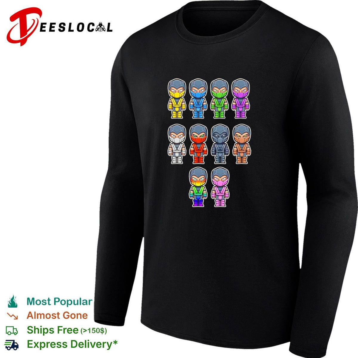 Ninja Kombat ninjas from Mortal Kombat in chibi style shirt