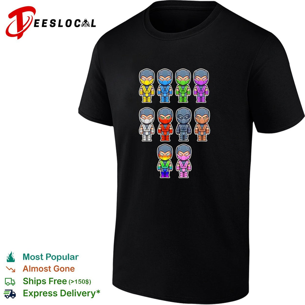 Ninja Kombat ninjas from Mortal Kombat in chibi style shirt