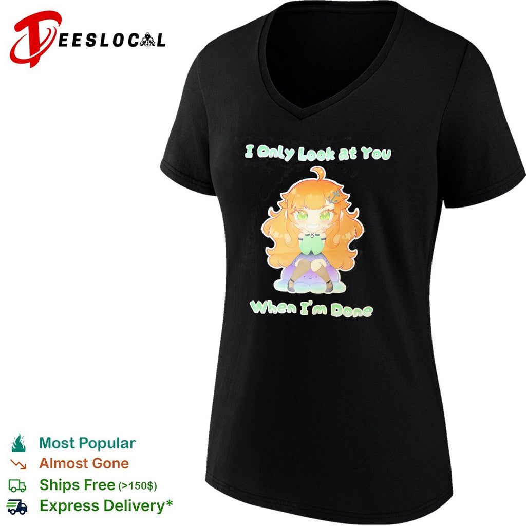 Ninomae Ina nis Hololive I Only Look at You When Im Done chibi anime character shirt