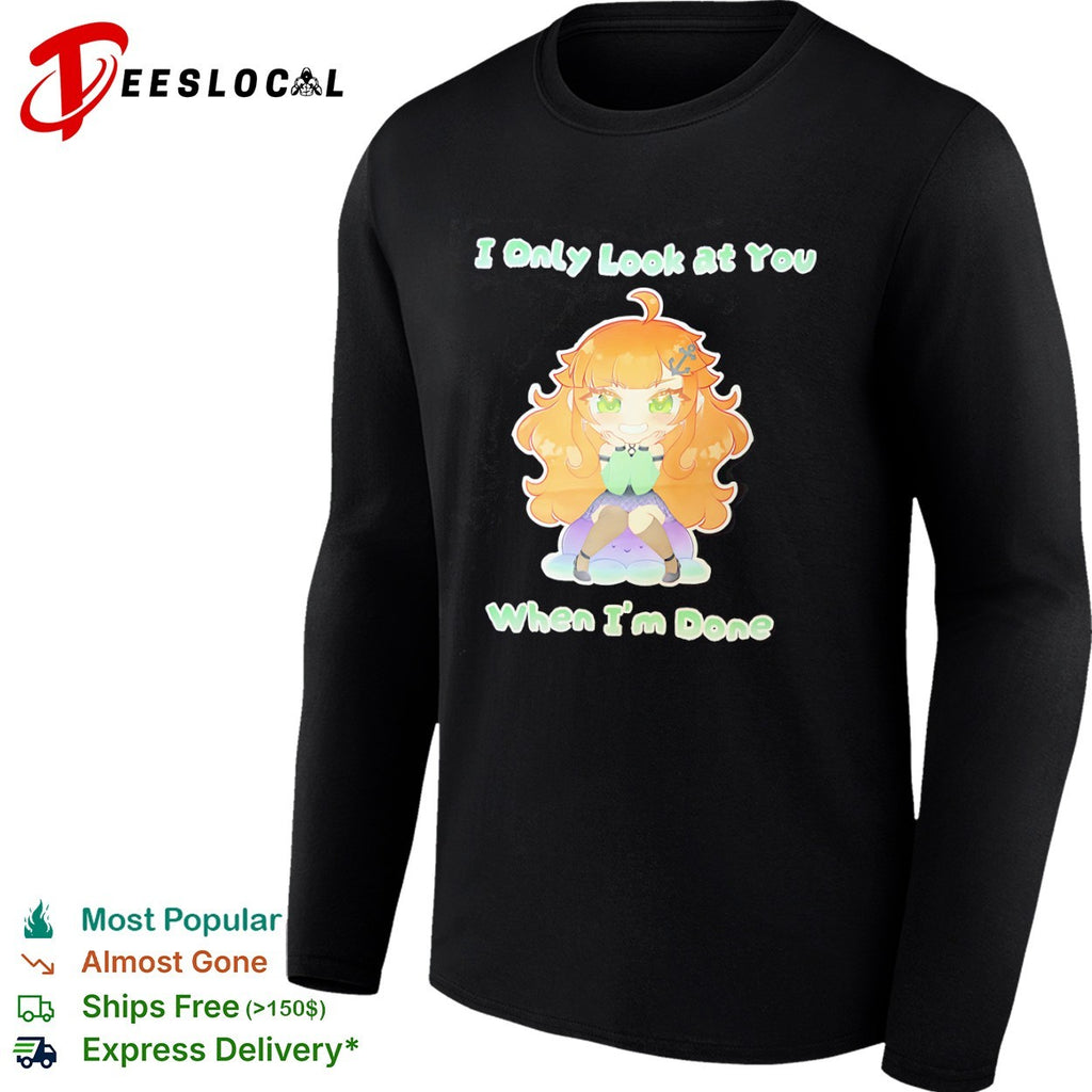 Ninomae Ina nis Hololive I Only Look at You When Im Done chibi anime character shirt