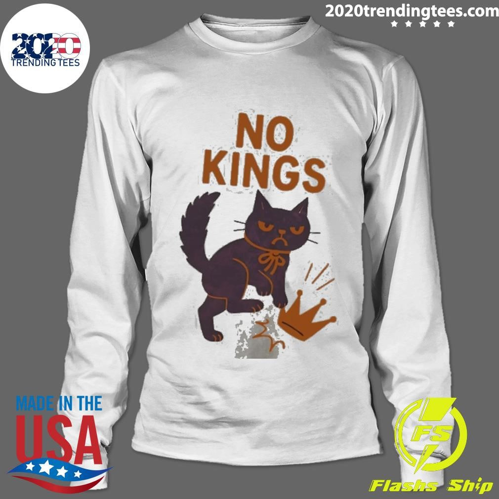 No Kings In America Black Cat Funny Shirt