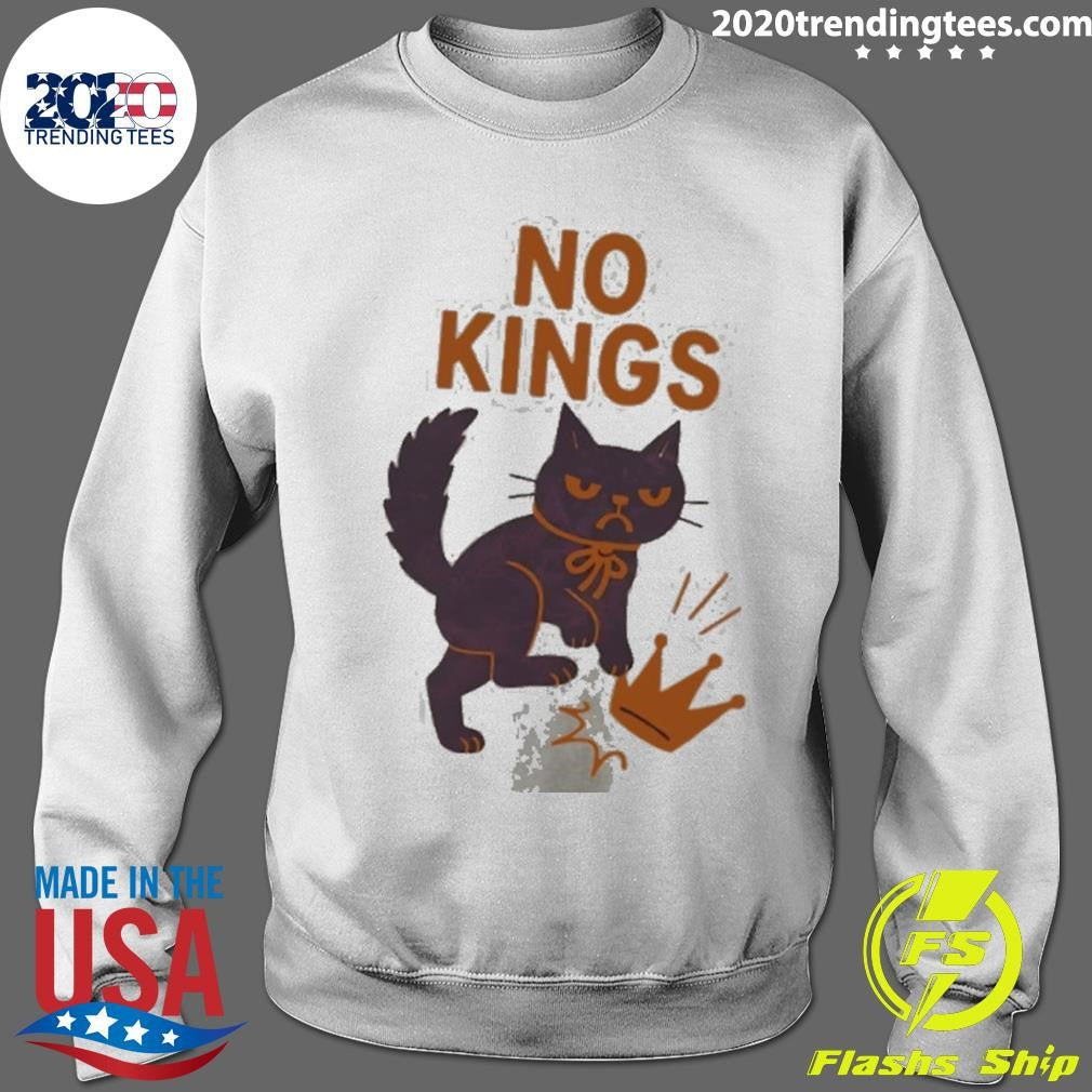 No Kings In America Black Cat Funny Shirt