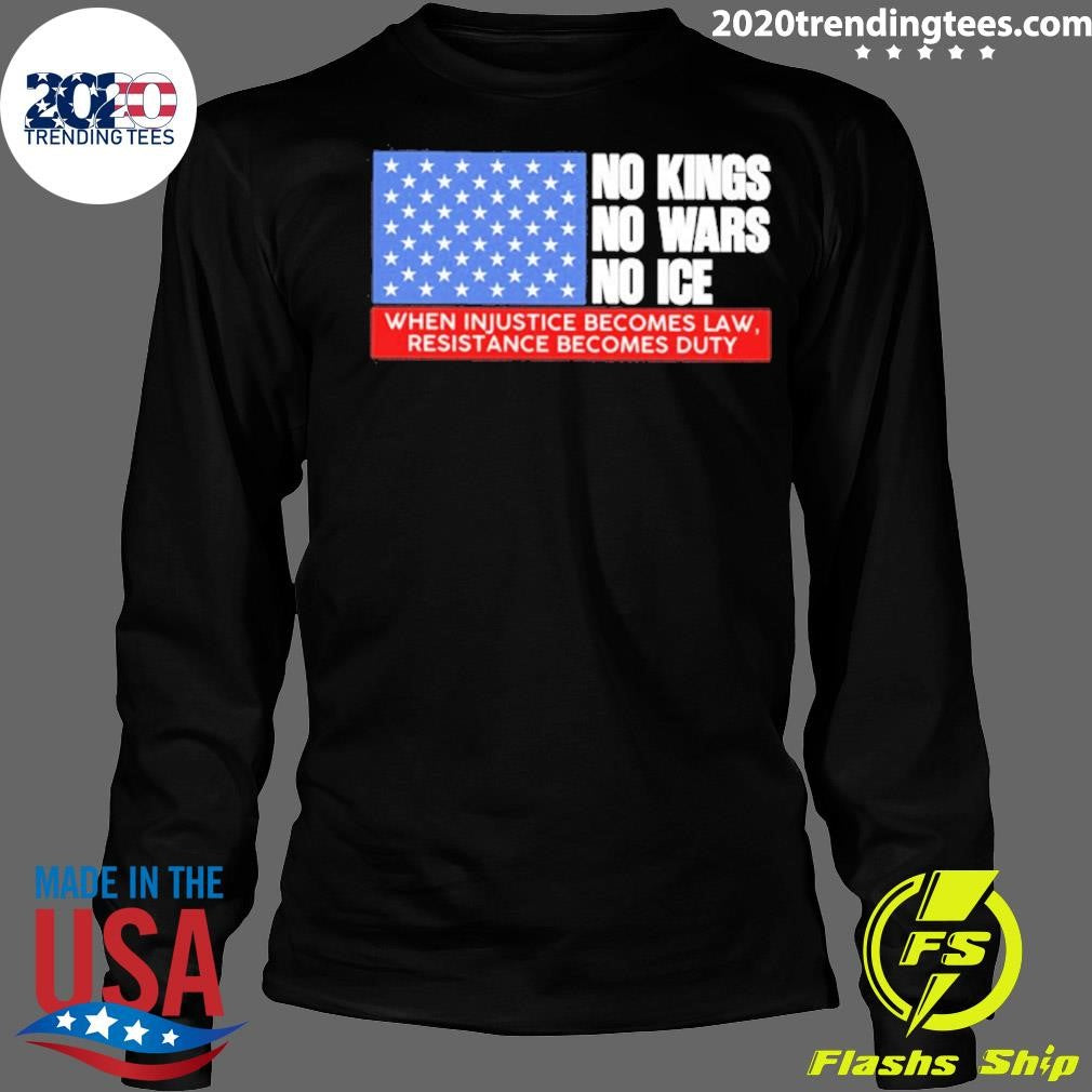 No Kings No Wars No Ice When Injustice Becomes Law Resistance Becomes Duty Shirt