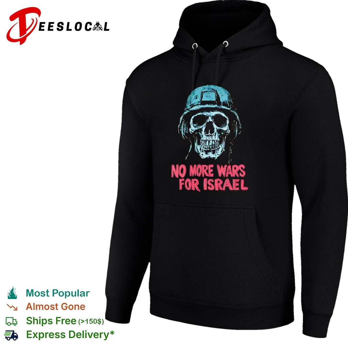No More Wars for Israel Skull Helmet Military shirt