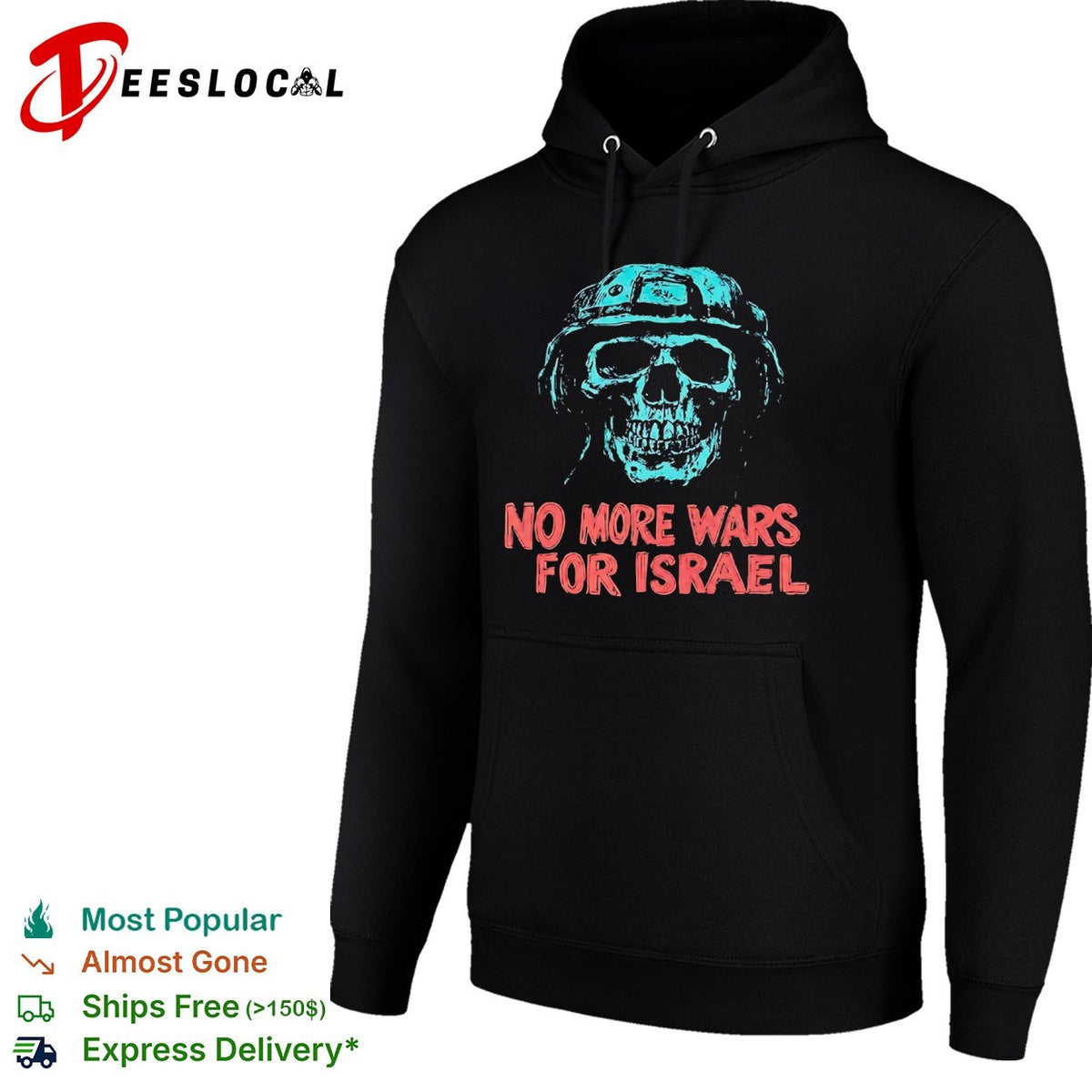 No More Wars for Israel skull helmet shirt