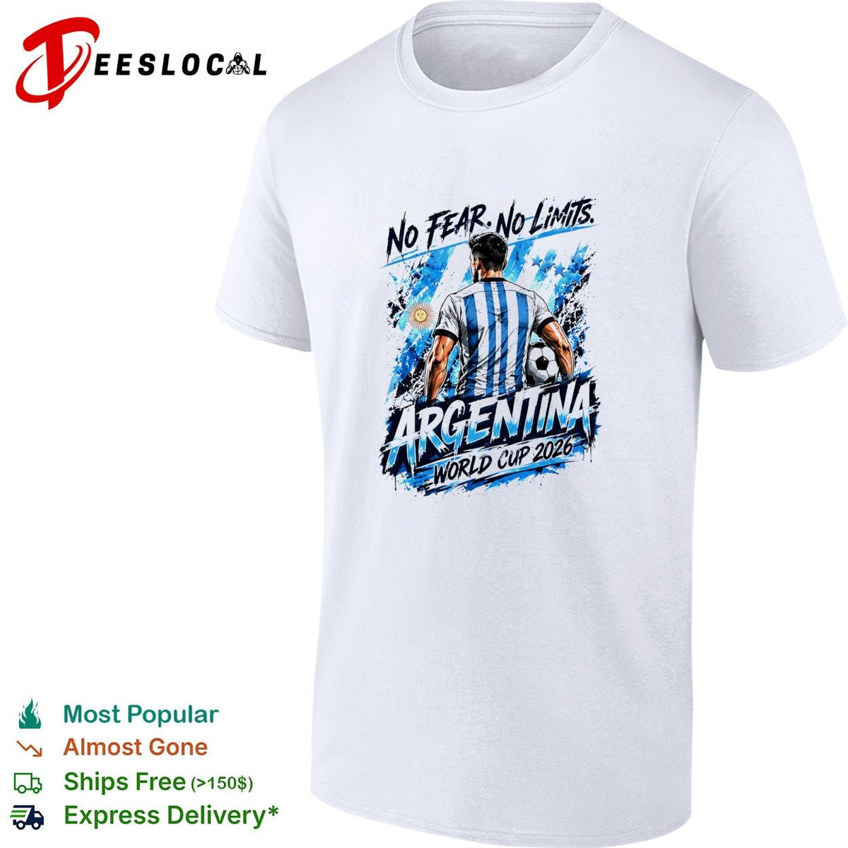 No fear no limits soccer player splash poster shirt