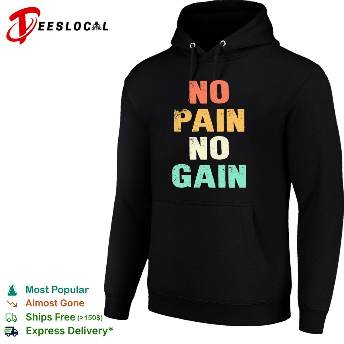 No pain no gain motivational typography quote inspirational quote art shirt