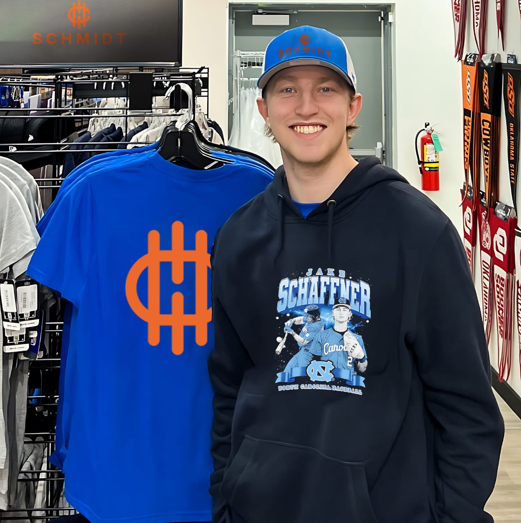 North Carolina Baseball Jake Schaffner illustration shirt
