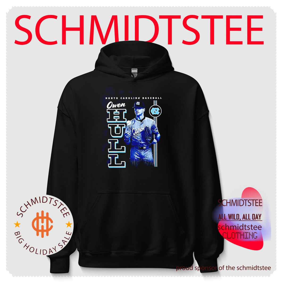 North Carolina Baseball Owen Pugh Owen hull portrait shirt