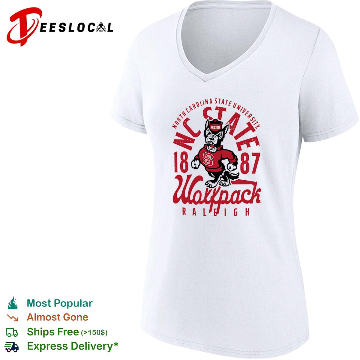 North Carolina State University Wolfpack 1887 Raleigh NC State Mascot Logo shirt