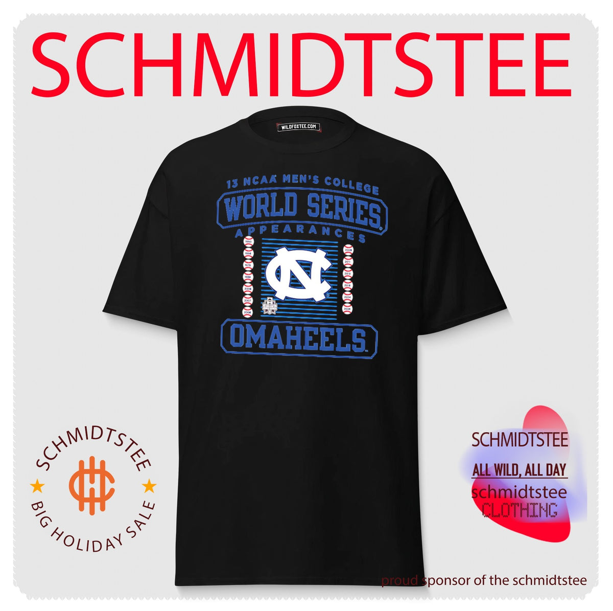 North Carolina Tar Heels 2026 13 Men’s College World Series Omaheels shirt