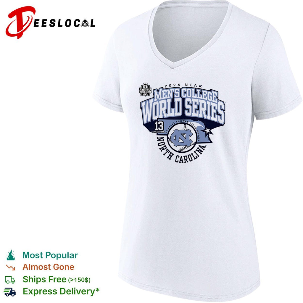 North Carolina Tar Heels Men’s College World Series 2026 NCAA Field Omaha state shirt