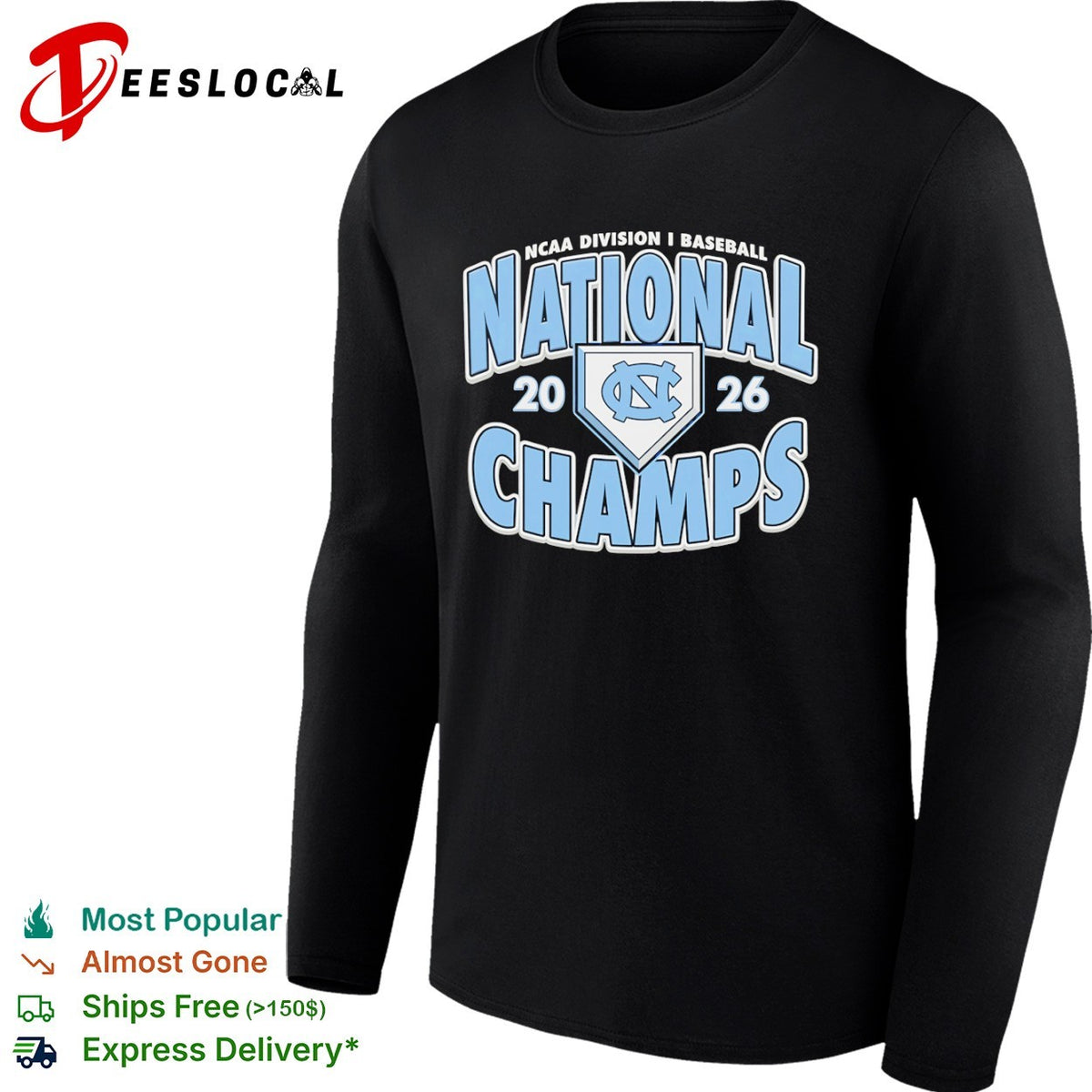 North Carolina Tar Heels NCAA Division I Baseball 2026 National Champs shirt