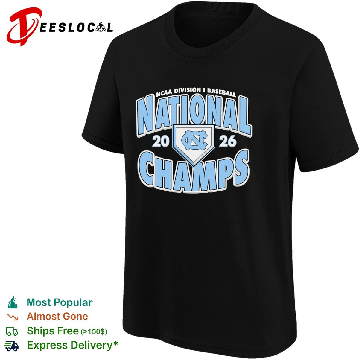 North Carolina Tar Heels NCAA Division I Baseball 2026 National Champs shirt