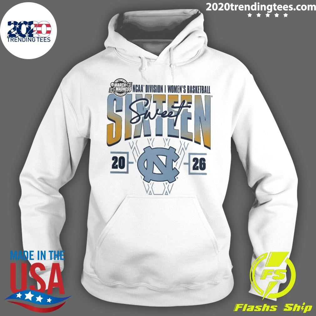 North Carolina Tar Heels Women’s 2026 NCAA Women’s Basketball Tournament March Madness Sweet 16 Signature Shirt