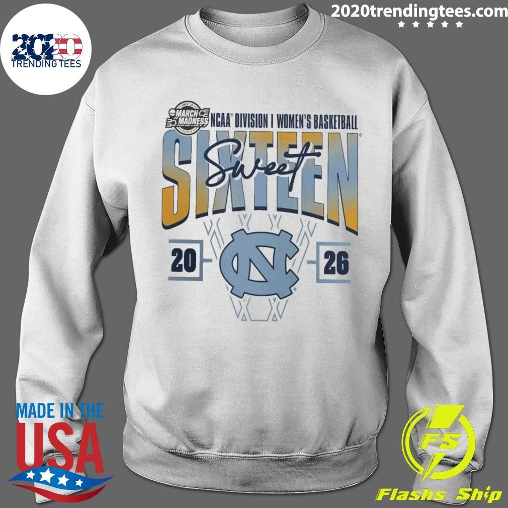 North Carolina Tar Heels Women’s 2026 NCAA Women’s Basketball Tournament March Madness Sweet 16 Signature Shirt