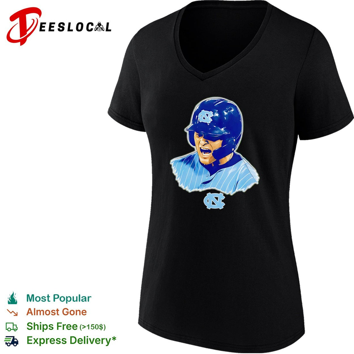 North Carolina Tar Heels yelling player UNC shirt