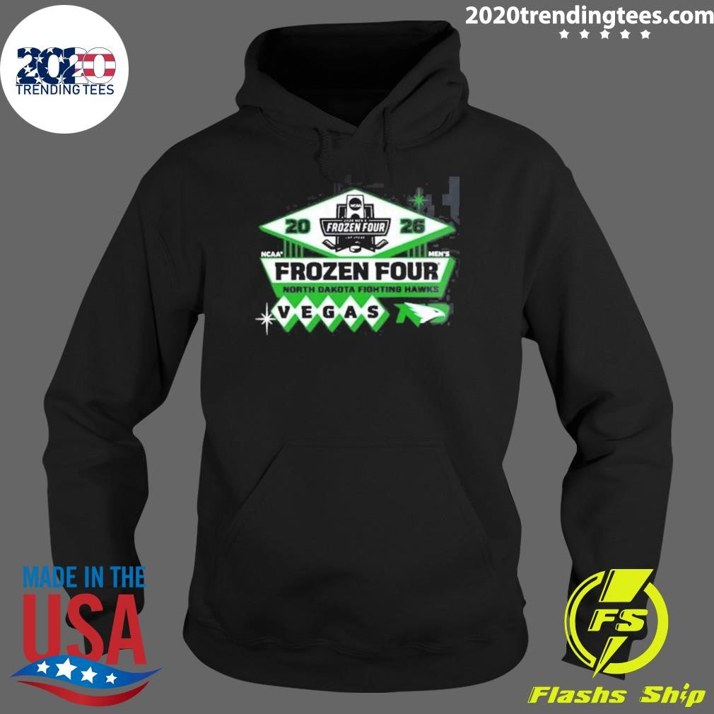 North Dakota Fighting Hawks Men’s Hockey 2026 NCAA Frozen Four Vegas Logo Shirt