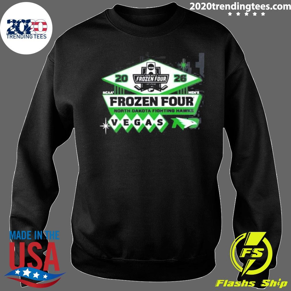North Dakota Fighting Hawks Men’s Hockey 2026 NCAA Frozen Four Vegas Logo Shirt