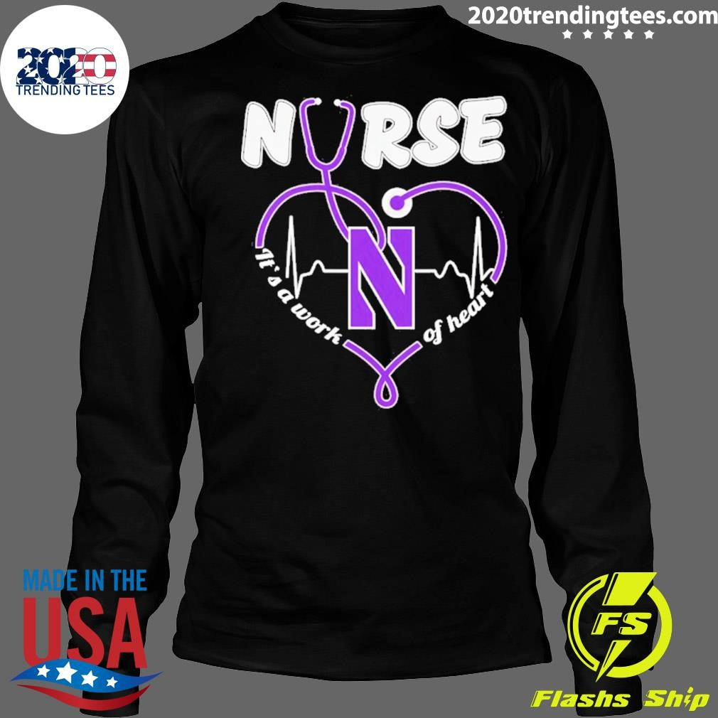 Northwestern Wildcats Heartbeat 2026 Nurse It’s A Work Of Heart Shirt