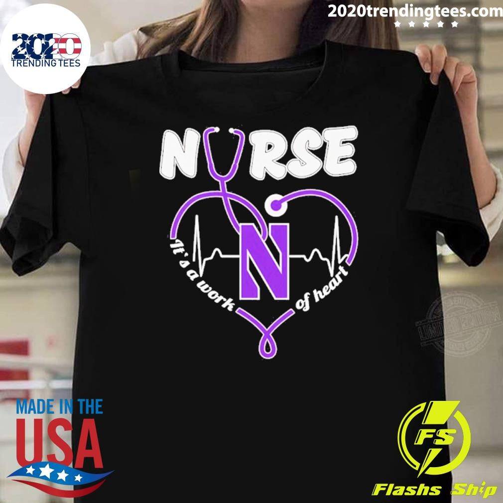 Northwestern Wildcats Heartbeat 2026 Nurse It’s A Work Of Heart Shirt