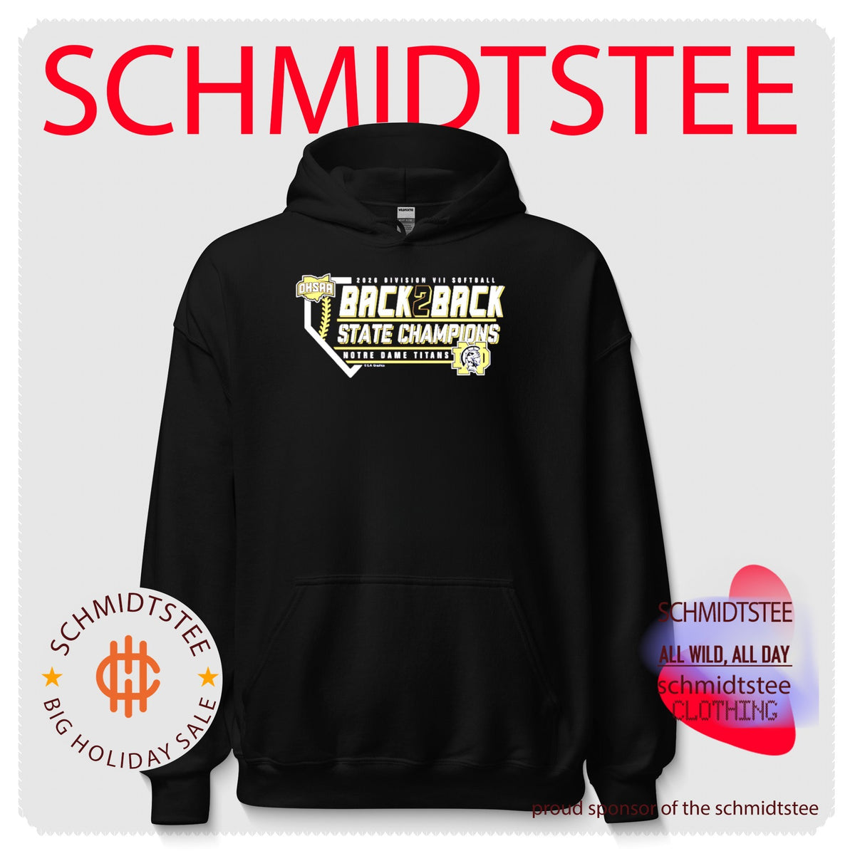 Notre Dame Titans 2026 OHSAA Softball D7 Back2Back State Champions logo shirt