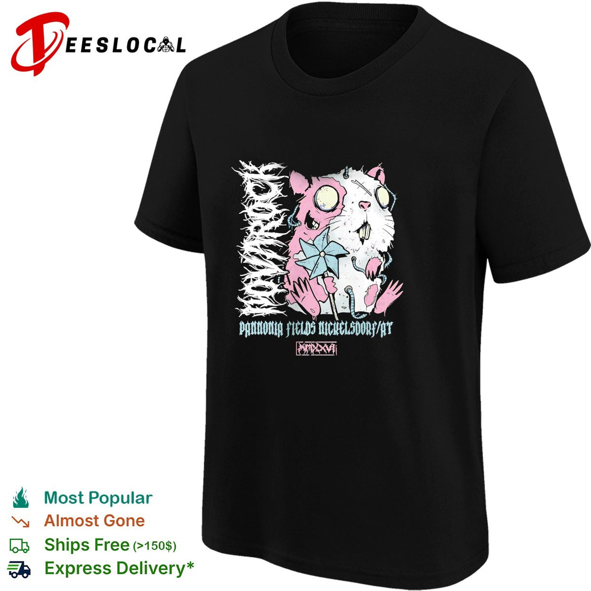 Nova Rock Pannonia Fields Nickelsdorf AT MMXXVI zombie hamster pinwheel shirt