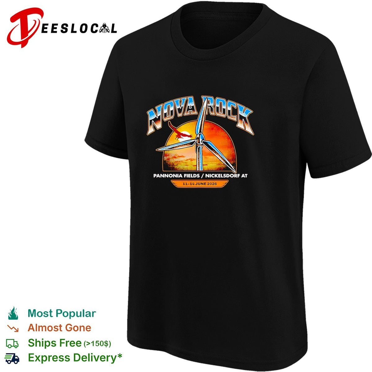 Nova Rock Pannonia Fields Nickelsdorf at 11 14 June 2026 wind turbine bird shirt