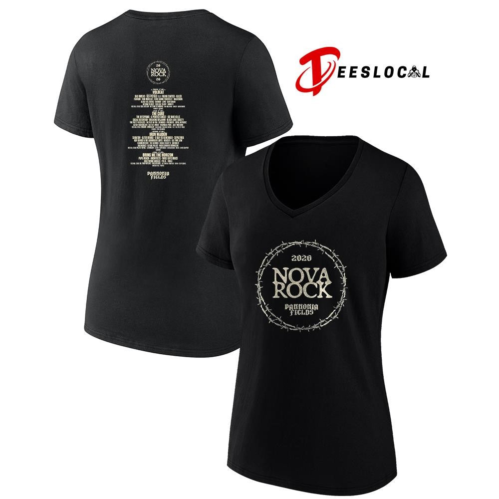 Nova Rock Pannonia Fields circle lineup graphic shirt