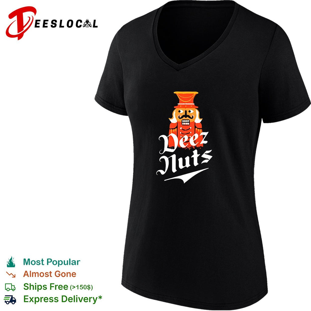 Nutcracker Deez Nuts Funny Christmas Holiday Humor Wordplay Graphic Novelty shirt