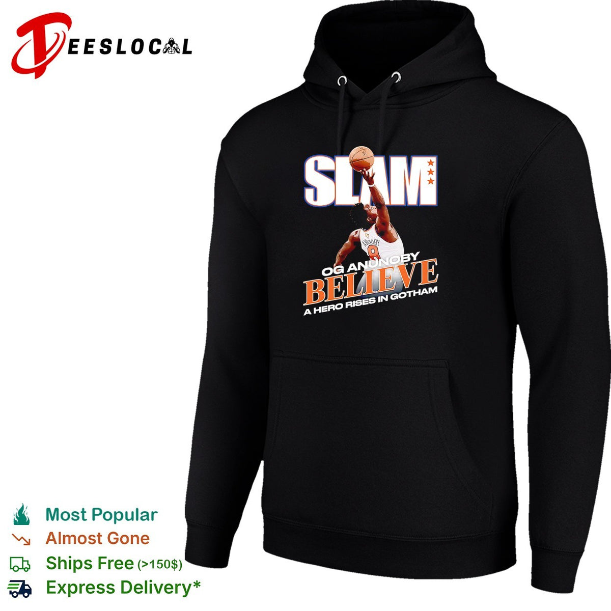 OG Anunoby 8 SLAM Believe a hero rises in Gotham Knicks fan poster shirt