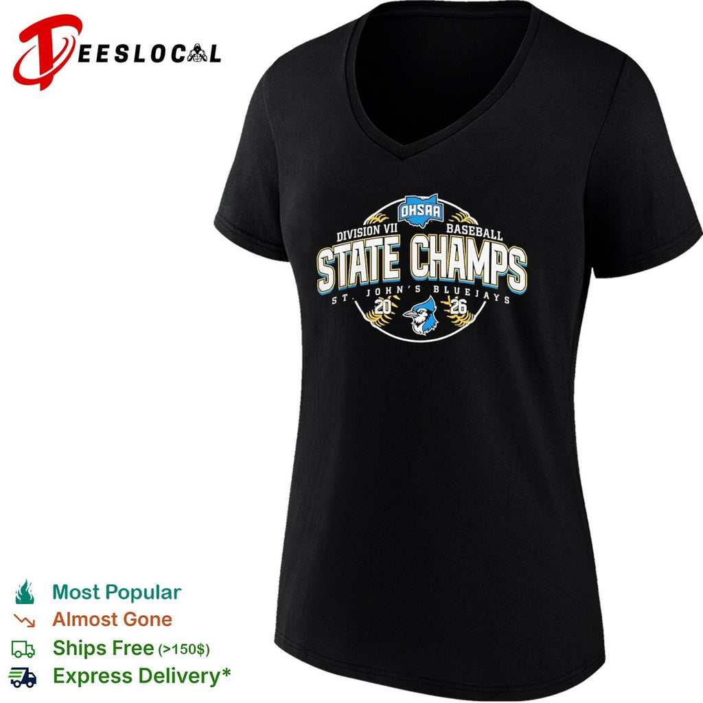 OHSAA Division VII Baseball State Champs St Johns Bluejays 2026 shirt