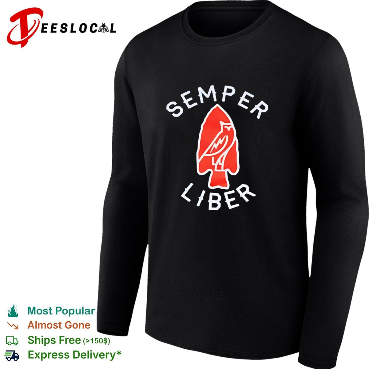 OVO Octobers Very Own Semper Liber Arrowhead Owl Logo Shirt
